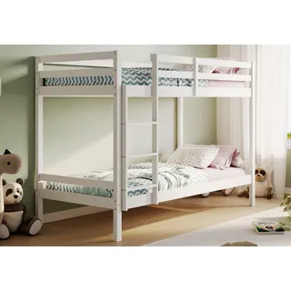 Kids Collective Hochbett 90 x 200 cm Massivholz weiß weiß