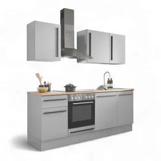 BASIC by Balculina Winkelküche L-Form 220 cm grau