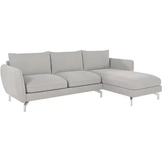S-Style Möbel Ecksofa Elou Silber Microfaser , Holz, Textil , Echtholz,Buche, Birke , Füllung: Silikon,Schaumstoff , Eckteil, L-Form, Ottomane rechts,L-Form , 261x167 cm , Blauer Engel, FSC Mix, Oeko-Tex®, Hergestellt in Europa , Wohnzimmer, Sofas & Couches, Wohnlandschaften, Ecksofas