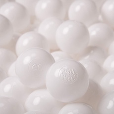 KiddyMoon 500 ∅ 6Cm Kinder Bälle Für Bällebad Spielbälle Baby Plastikbälle Made In EU, Weiß