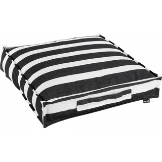 Sitzkissen H.O.C.K. "Classic Streifen Outdoor", schwarz (schwarz, gestreift), B:50cm H:10cm L:50cm, Polyacryl, Dekokissen_Sitzkissen_Kissenhüllen, Sitzkissen, wasser- und schmutzabweisend