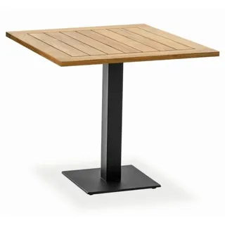 Klapptisch Bistro anthrazit quadratisch - 81 x 81 cm Teak natur