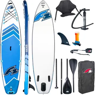 Aufblasbares SUP-Board F2 Axxis 12'2" Light Blue Combo – Paddel 2-in-1 & Sitz - Hellblau