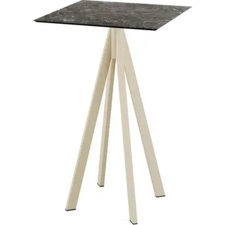 Infinity Stehtisch Sand gestell + Galaxy Marble HPL 70x70 cm - Beige