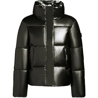 khujo Steppjacke »Steppjacke Rinja Shiny-YM«, ohne Kapuze, Glänzende kurze Winterjacke für Damen, grün