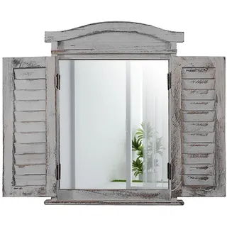MCW Wandspiegel mit Fensterläden 0 x 0 cm Grau