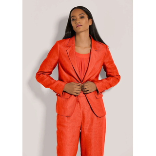 Jackenblazer MADELEINE "Blazer Leinenblazer", Damen, Gr. 38, orange (blutorange), Obermaterial: 100% Leinen LI., Modern, normal, Blazer Jackenblazer