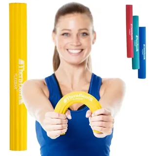Thera-Band TheraBand FlexBar Handtrainer | Unterarmtrainer für Rehabilitation & Griffkraft | Trainingsgerät für Hand, Handgelenk & Unterarm | Fitness Zubehör | Handmuskeltraining | Flexibler Übungsstab (GELB)