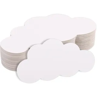 200stk Weiße Wolkenausschnitte, Doppelseitige Papierwolkenformen Gestanzte Wanddekoration Basteln Klassenzimmerdekoration Wandaufkleber für DIY-Pinnwand Kinderzimmerdekoration