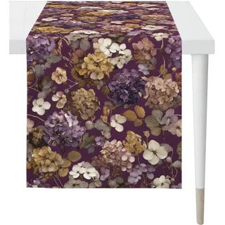 APELT "7406", zarte Hortensienblüten all over, mauve, beere, bordeaux),