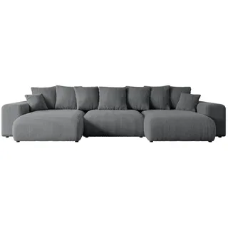 altdecor Eckcouch Cord 6-Sitzer Grau