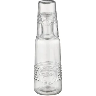 APS Glaskaraffe -OLD FASHIONED- Ø 9,5 cm, H: 31 cm Glas 2-teiliges Set, bestehend aus: - Glaskaraffe Ø 9,5 cm, H: 27 cm, 1 Liter - Trinkglas Ø 8 cm, H: 12 cm, 0,3 Liter