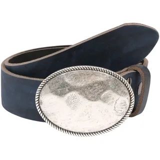 Rettungsring Gürtel Ledergürtel mit Koppelschließe im Vintage-Look, blau