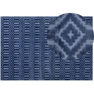 Beliani Kurzflor-Teppich Adatepe 230/160 cm , Blau , Naturmaterialen , Rechteckig , 160x230 cm , Teppiche und Böden, Teppiche, Orientteppiche