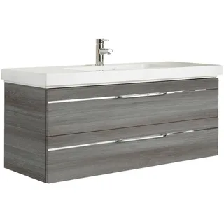 Pelipal Waschtischkombi , Graphitfarben , Metall , 2 Schubladen , 123 cm , Made in Germany , hängend, Typenauswahl , Badezimmer, Waschbecken & Armaturen, Waschtische