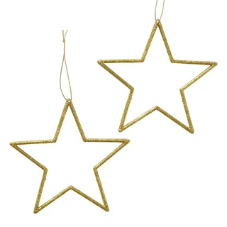 Boltze Home Weihnachtsanhänger Stern 2 Teile Gold 12cm - Gold