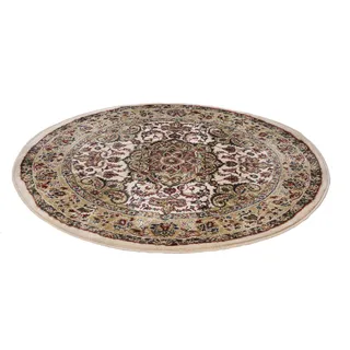 THEKO Teppich »Hamadan 359« rund 10 mm Höhe Kurzflor, Orient-Optik, beige
