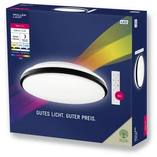 Müller-Licht Taro+ RGB LED Deckenlampe Deckenleuchte Ø40, rundes Panel, 24 W, warmweiß 3000 K bis tageslichtweiß 6000 K, 2500 lm, Nachtlichtmodus, Timerfunktion, inkl. Fernbedienung