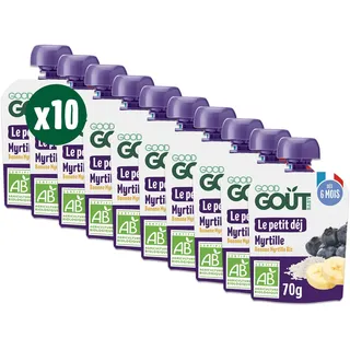 Good Goût Bio Blaubeerfrühstücksflasche ab 6 Monaten, 10er Pack (10 x 70 g)