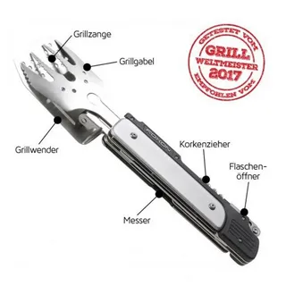 ROXON Grillbesteck-Set 6 in 1 7 cm Edelstahl schwarz