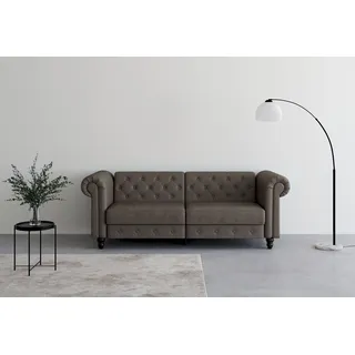 dorel home »Felix, Schlafsofa 236 cm, (Liegefläche 108x190cm), Rückenlehne« 3-fach verstellbar, Velours, Kunstleder, Luxus-Microfaser Vintage,