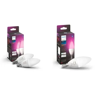 Philips Hue White & Color Ambiance E14 LED Lampe 3-er Pack, dimmbar, bis zu 16 Millionen Farben, steuerbar via App, kompatibel mit Amazon Alexa (Echo, Echo Dot)