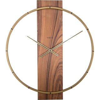 Nextime Wanduhr "CARL", lautlos, aus Holz, Braun, 58,2 x 50,8 cm