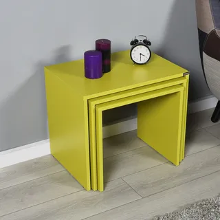Skye Decor, Shp-103-Yy-1, Satztisch, Grün, 100 % MELAMINBESCHICHTETE SPANPLATTEN, 55 x 40 x 47 cm - Grün