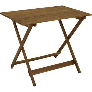 DEGAMO Gartentisch Balkontisch Klapptisch BAHIA 90x60cm, Akazie geölt, klappbar - Braun