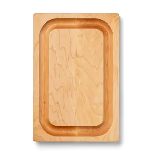 Boos Block Schneidebrett mit Saftrille – 31 x 21 x 2,5 cm – Schneidebrett Holz mit Griff – Nordamerikanisches Ahorn Holz – Ahornbrett – Hackbrett – Fleischbrett – Profi-Brett