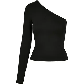 URBAN CLASSICS Ladies Asymmetric Longsleeve - Schwarz - M