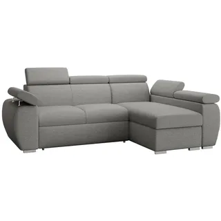 Mirjan24 Eckcouch Textil 2-Sitzer Grau
