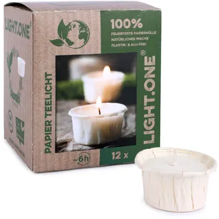 Wenzel Teelichter 12er Set – 6h Brenndauer, CO2-neutral & vegan – Rapswachs Kerzen ohne Aluhülle – Nachhaltig, Made in Germany – plastikfrei & durchsichtig