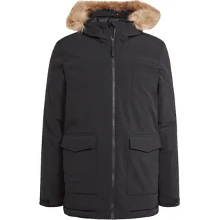 M|adidas Hooded Fur Parka Herren Pelz Winterjacke IK0553 - Schwarz