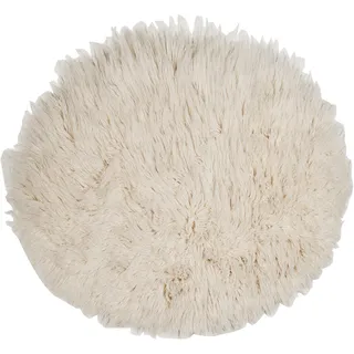 THEKO Flokati XXL Wollteppich Ø 70 cm beige