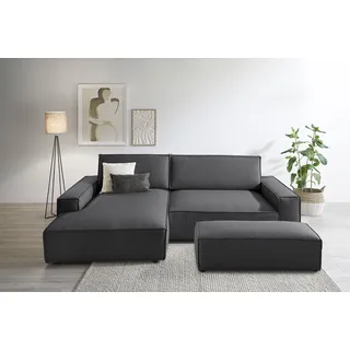 Home Affaire »SHERWOOD XXL tief, L-Form, Schlaffunktion, Bigsofa, Cord, Leinenoptik« stellbar zum Schlafsofa (Krokodilverbinder), Cord, Leinenoptik,