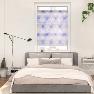 Lichtblick Plissee Flower Wheel 90 x 130 cm blau