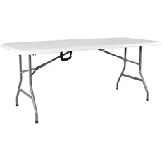 Amazon-Marke: Vida Designs Rechteckig Hochleistungsbock Picknick Klapptisch, Serviertisch, Silber, 6 Fuß, 75x183x72 cm