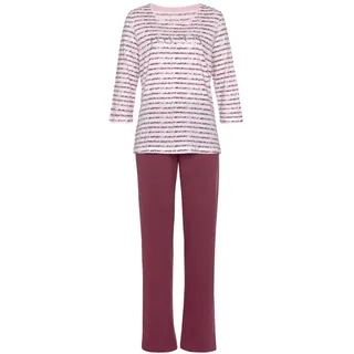 VIVANCE DREAMS Damen Pyjama pink-rot-gestreift Gr.32/34