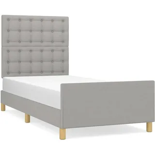 vidaXL Bettgestell mit Kopfteil Hellgrau 80x200 cm Stoff - Grau