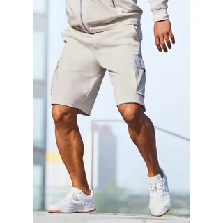 Sweatshorts AUTHENTIC LE JOGGER "kurze Sweathose", Herren, Gr. L (52/54), N-Gr, beige (creme), Sweatware, Obermaterial: 60% Baumwolle, 40% Polyester, unifarben, regular fit ca. Mitte Knie, Hosen Sweatshorts, Cargotaschen mit Webdetails, Topseller