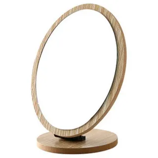 Ecarla Wooden Standing Cosmetic Mirror - Gold