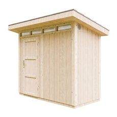 Timbela Holz-Gartenhaus M901 Flachdach Grundiert 161 cm x 294 cm