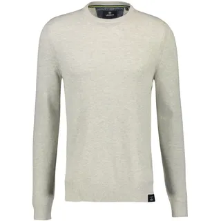 Strickpullover LERROS "Basic Strickpullover", Herren, Gr. XL, weiß (sanftes weiß), 100% Baumwolle, Pullover Strickpullover