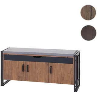 Schuhkommode mit Sitzmöglichkeit HWC-A27, Kommode Bank mit Kissen, 53x110x30cm 3D-Struktur Metall ~