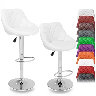 TRESKO Barhocker Barstuhl Tresenhocker Küchenhocker Hocker Loungesessel 2x weiß 2 Stück