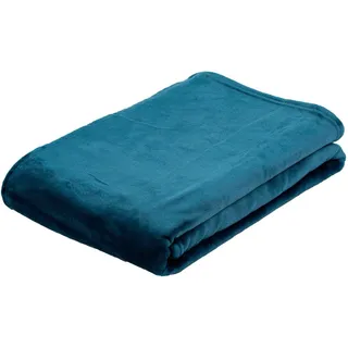 Gözze Wohndecke »Memphis« in tollen Unifarben, Kuscheldecke, blau
