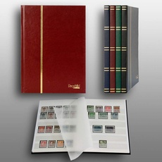 Prophila Collection 16 weiße Seiten A5 Briefmarken-Einsteckbuch rot