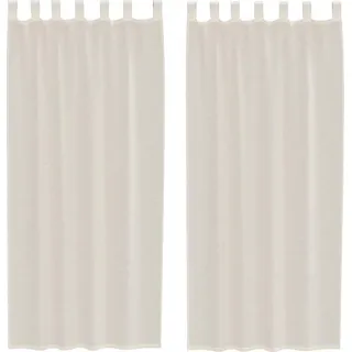 vidaXL Voile Vorhänge mit Lasche 2 Stk. Creme - Creme
