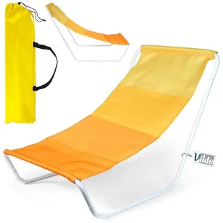 Vilde - Gartenliege Sonnenliege Klappbar - Sonnenliegen - Klappbare Garten Liege Gartenliegen Leicht - Strandliege Liegestuhl Balkon Balkonliege - Strandstuhl tragbar - gelb oange